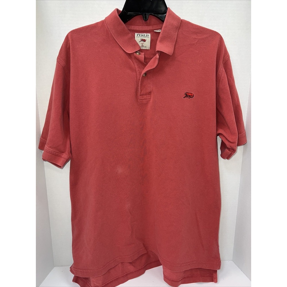 Perlis Shirt Men's Large Red Short Sleeve Polo